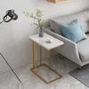 SWT Modern Simple Small laptop Metal leg marble top Gold Sofa Side Table C Table