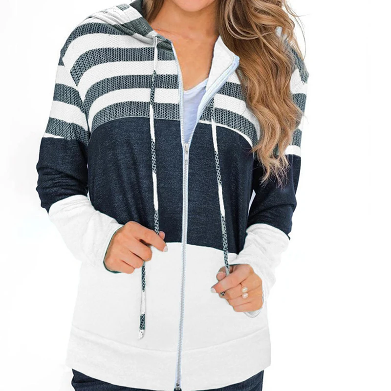 Rummandy fashion women comfy stripe hoodie long sleeves zipper hoodie wholesale stripe zipper hoodie, Customized color
Rummandy fashion women comfy stripe hoodie long sleeves zipper hoodie wholesale stripe zipper hoodie, Customized color
