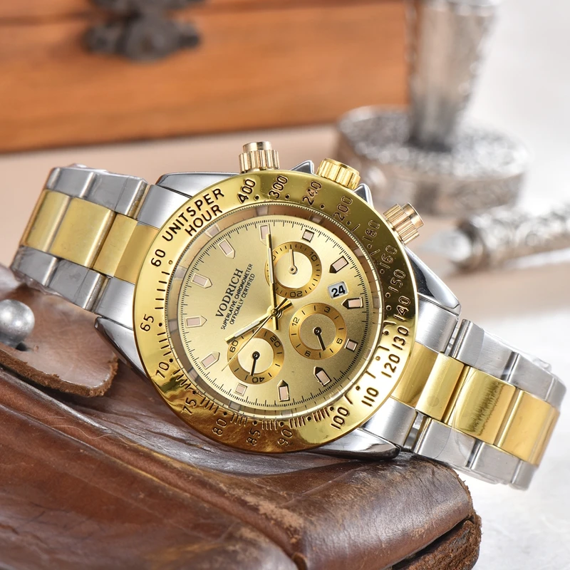 Vodrich Hot Selling 2021 New Men's Simple Atmospheric Alloy Strap Three Eyes With Calendar High-end Quartz Watch 
Vodrich Hot Selling 2021 New Men's Simple Atmospheric Alloy Strap Three Eyes With Calendar High-end Quartz Watch