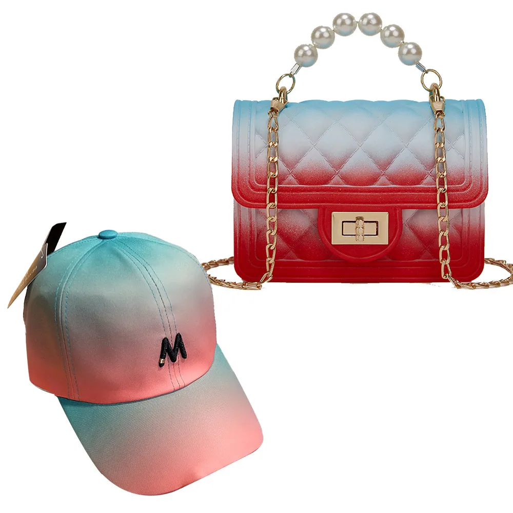 2021 Small New Bags Ladies with Matching Cap Fashion Luxury Mini Chain Purses and Handbags PVC Jelly Bag and Hat Set Shoulder, Colorful
2021 Small New Bags Ladies with Matching Cap Fashion Luxury Mini Chain Purses and Handbags PVC Jelly Bag and Hat Set Shoulder, Colorful