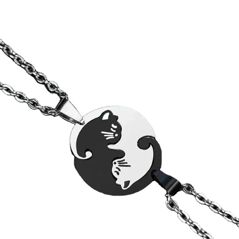 Wholesale Trendy Fashion Jewelry New Cute Cartoon Hug Cat Stitching Pendant Couple Stainless Steel Necklace
Wholesale Trendy Fashion Jewelry New Cute Cartoon Hug Cat Stitching Pendant Couple Stainless Steel Necklace