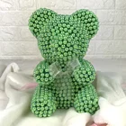 Flower 2020 Hot Selling Heart Love Rose Teddy Bear PE Flower For Girlfriend 100% Hand Made