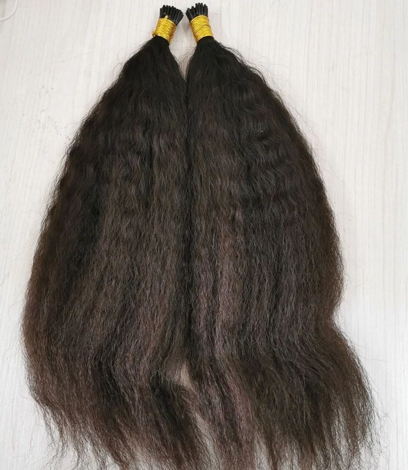 wholesale top quality itip coarse kinky straight I tip raw virgin human hair extensions for black women
wholesale top quality itip coarse kinky straight I tip raw virgin human hair extensions for black women