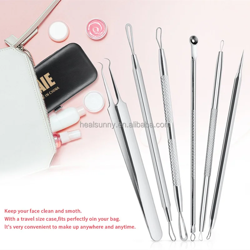 

4 Pcs/Set Acne Blackhead Removal Needles Stainless Pimple Spot Comedo Extractor Cleanser Beauty Face Clean Care Tools