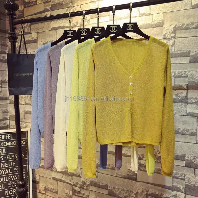 Factory high quality French ice knitted cardigan women's autumn coat and thin long sleeve sun protection coat wholesale, Customized color
Factory high quality French ice knitted cardigan women's autumn coat and thin long sleeve sun protection coat wholesale, Customized color