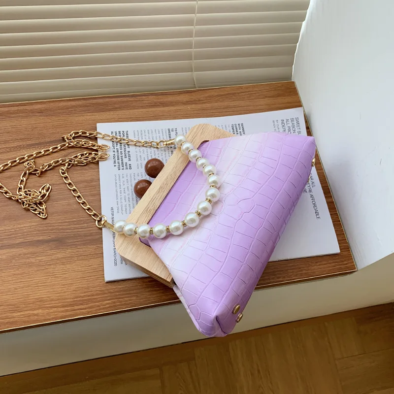 New design wooden handle gradientstone pattern leather portable pearl ladies shoulder crossbody chain bags women purse, 6colors
New design wooden handle gradientstone pattern leather portable pearl ladies shoulder crossbody chain bags women purse, 6colors