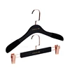 European Style 17 inch Deluxe Garment brand OEM customized Wooden Hanger with Clips