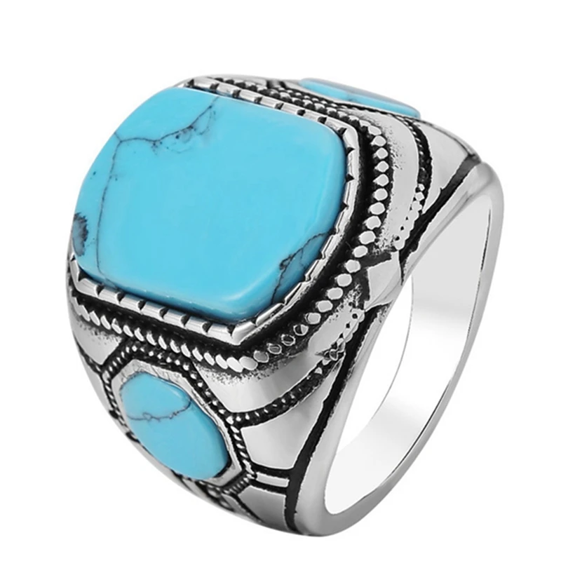 Custom trendy Mens Jewelry 316l stainless steel natural blue turquoise men ring stone turquoise mens ring band, Silver
Custom trendy Mens Jewelry 316l stainless steel natural blue turquoise men ring stone turquoise mens ring band, Silver