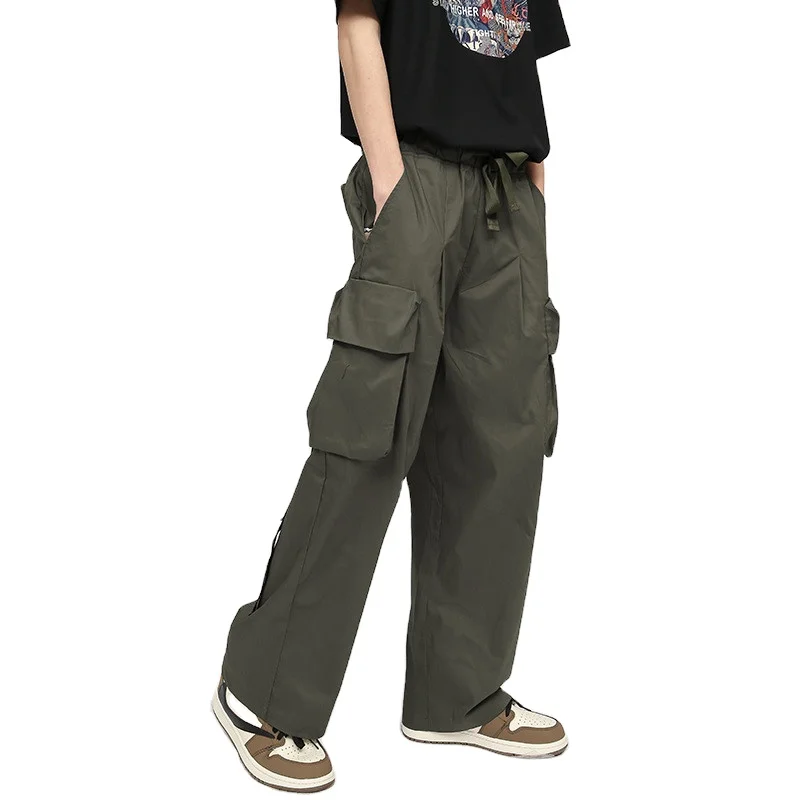 OEM Custom Drawstring Cargo Pants Streetwear Track pants Loose Wide Leg Large Casual Hip Hop Multi Pocket Cargo Pants For Men
OEM Custom Drawstring Cargo Pants Streetwear Track pants Loose Wide Leg Large Casual Hip Hop Multi Pocket Cargo Pants For Men