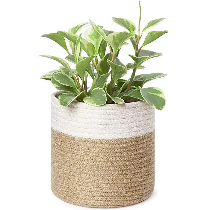 QJMAX Jute Rope Plant Basket Modern Woven Basket for 10" Flower Pot Floor Indoor Planters Custom Storage Organizer Basket, Natural / dyed
QJMAX Jute Rope Plant Basket Modern Woven Basket for 10" Flower Pot Floor Indoor Planters Custom Storage Organizer Basket, Natural / dyed