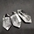 High quality natural gemstone clear quartz double point healing crystal wands for fengshui decoration