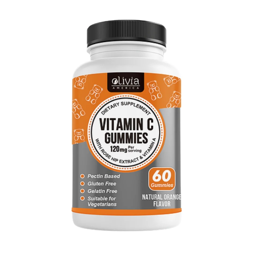 

Vitamin C Immune Support Vitamin Gummy Olivia America Nutritional Supplements Non-GMO Pectin-Based 60ct Bottle