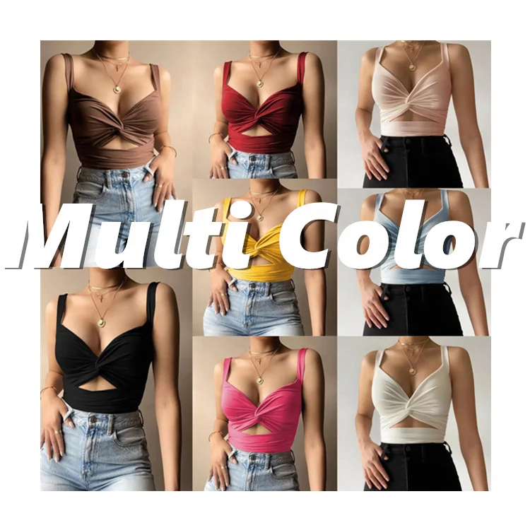 High Stretch 8 Color S-XL Slim Twist Knot Front Sexy Deep V Neck Women Sleeveless Hollow Belly Cute Crop Top
High Stretch 8 Color S-XL Slim Twist Knot Front Sexy Deep V Neck Women Sleeveless Hollow Belly Cute Crop Top