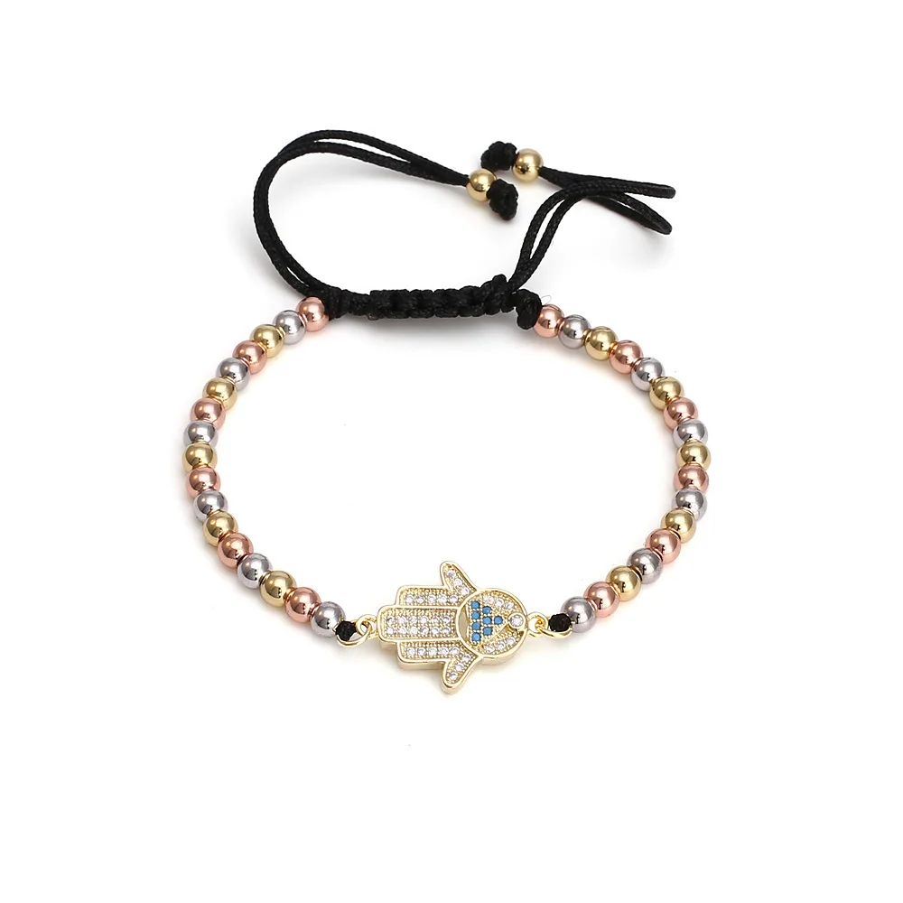 3 Color Brass Beads Lovely Hand Shaped Rope Bracelets Adjustable Cubic Zirconia Hamsa Hand Charm Bracelet, Black,gold,silver,rose gold
3 Color Brass Beads Lovely Hand Shaped Rope Bracelets Adjustable Cubic Zirconia Hamsa Hand Charm Bracelet, Black,gold,silver,rose gold