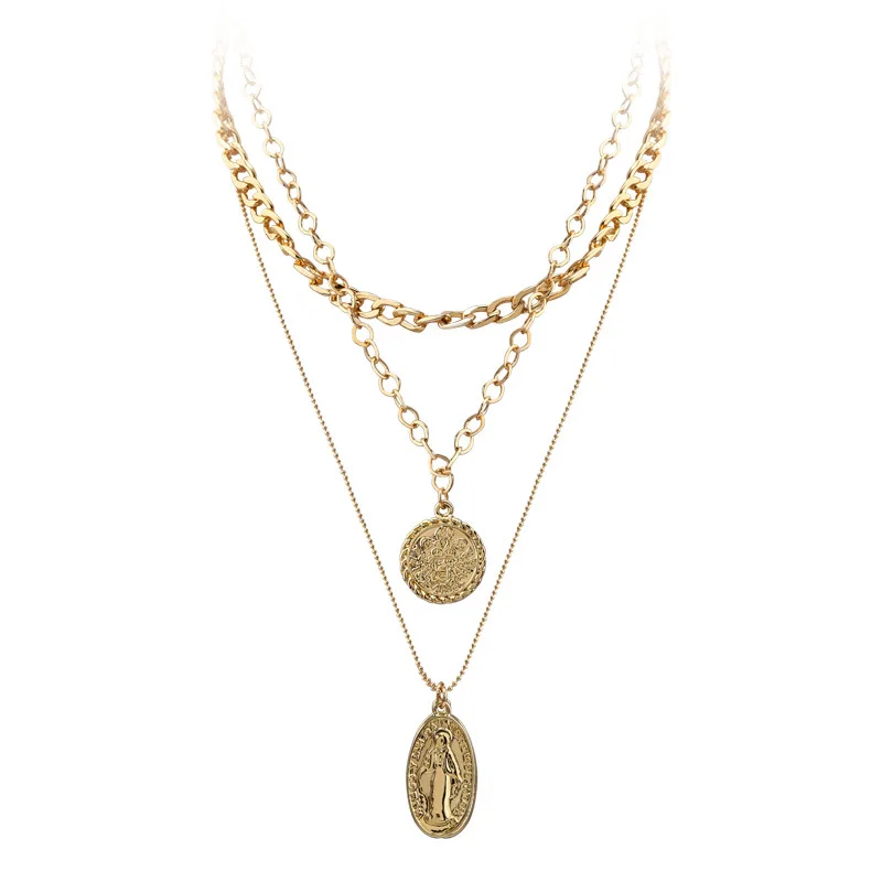 Ins Fashion modelling retro multi-layer necklace Elegant temperament women chain necklace set
Ins Fashion modelling retro multi-layer necklace Elegant temperament women chain necklace set
