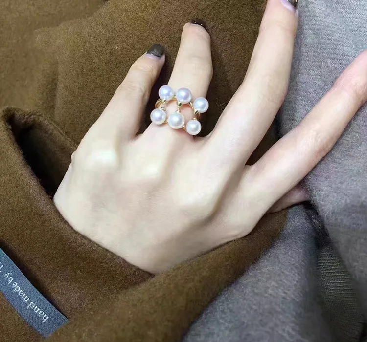 Simple Style Gold Plated 925 Sterling Silver Freshwater pearl Ring for women, As pic
Simple Style Gold Plated 925 Sterling Silver Freshwater pearl Ring for women, As pic