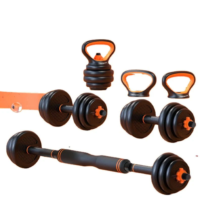 Dumbbell men's fitness equipment rubber-coated kettlebell adjustable dumbbell disassembly barbell, Orange
Dumbbell men's fitness equipment rubber-coated kettlebell adjustable dumbbell disassembly barbell, Orange
