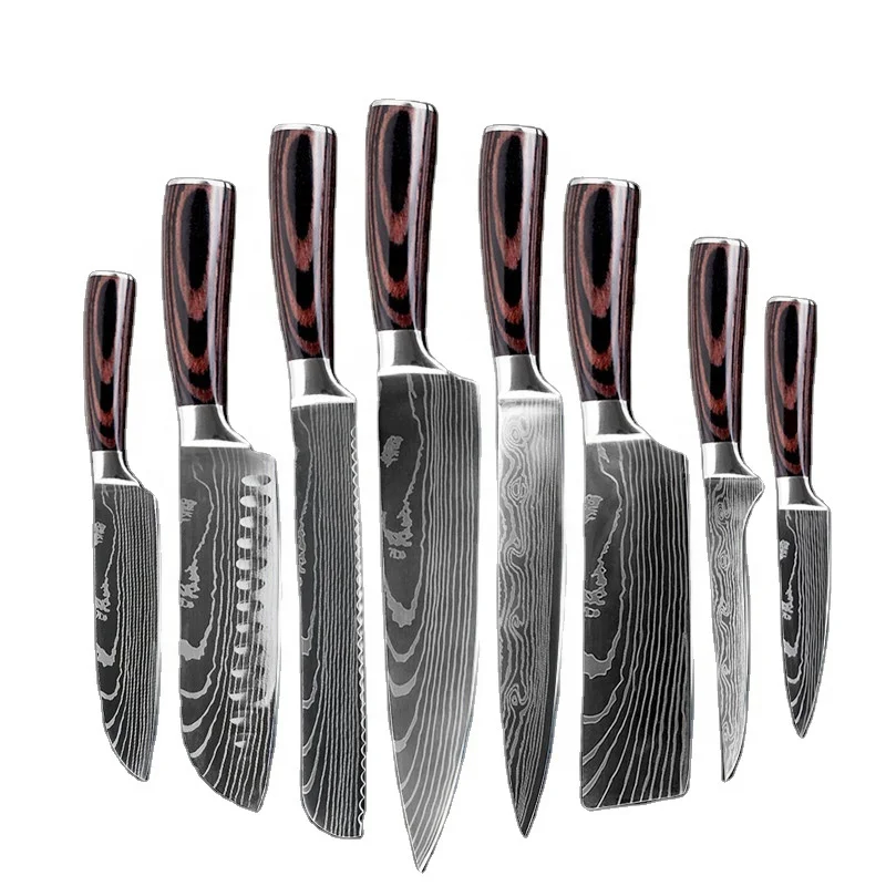 8pcs 7cr17 MOV cuchillo chef 14 pulgadas high carbon stainless steel Pakka wood handle kitchen knife set with high quality
8pcs 7cr17 MOV cuchillo chef 14 pulgadas high carbon stainless steel Pakka wood handle kitchen knife set with high quality