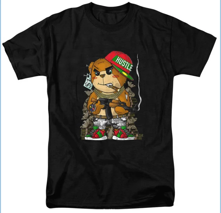 Wholesale Funny Teddy Bear Graphic Men Tees Custom Logo Crew Neck Streetwear Black Plus Size Man T-shirt
Wholesale Funny Teddy Bear Graphic Men Tees Custom Logo Crew Neck Streetwear Black Plus Size Man T-shirt