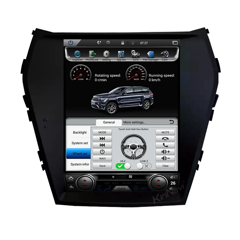 KiriNavi Vertical Screen 10.4" Android 6.0/7.1/8.1 android touch screen dvd For Hyundai IX45 Santa Fe 2016 + gps navigation
KiriNavi Vertical Screen 10.4" Android 6.0/7.1/8.1 android touch screen dvd For Hyundai IX45 Santa Fe 2016 + gps navigation