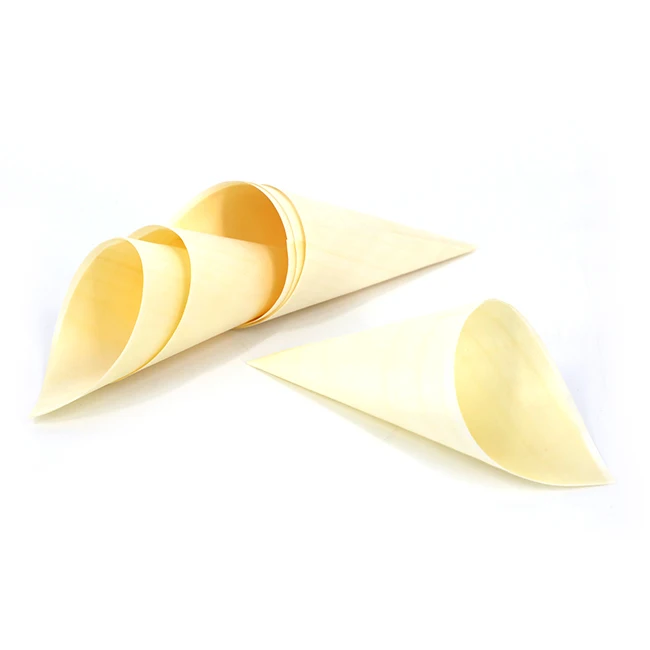 Disposable high quality eco friendly serving party decoration biodegradable wooden bamboo cone, Natural wood color
Disposable high quality eco friendly serving party decoration biodegradable wooden bamboo cone, Natural wood color