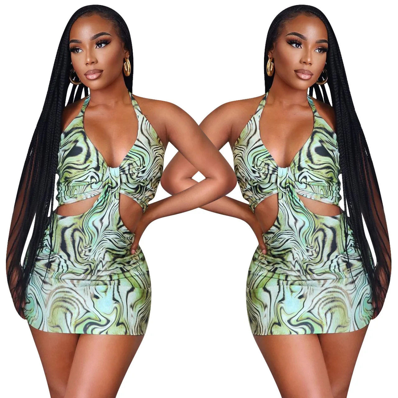 Summer Nightclub Wear Women Digital Printing Fashion Tie Up Wrap Mini Dress Backless Sexy Hollow Bodycan Dress Club Clothes
Summer Nightclub Wear Women Digital Printing Fashion Tie Up Wrap Mini Dress Backless Sexy Hollow Bodycan Dress Club Clothes