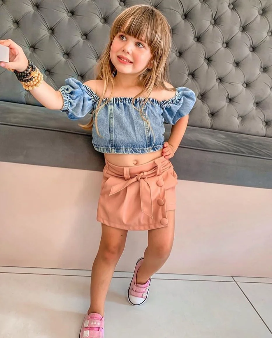 2021 New Summer Children Clothing Two-pieces Sets Denim Pullover Solid Color Irregularly Shorts With Belt Children Suits, As picture
2021 New Summer Children Clothing Two-pieces Sets Denim Pullover Solid Color Irregularly Shorts With Belt Children Suits, As picture