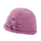 2019 Newest Wholesale Winter Caps Rabbit Fur Custom Logo Hat Comfortable Elegant Lady Beret Hat with Fur Balls