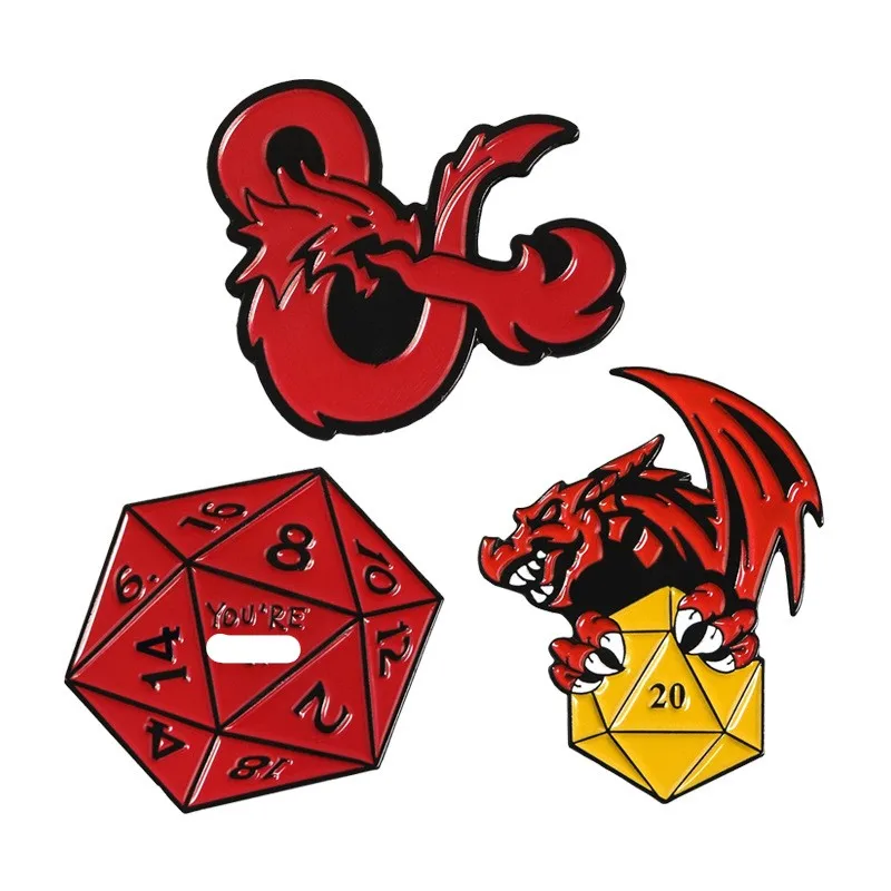 Popular dnd games creative red flying dragon dice personality design brooch fashion badge
Popular dnd games creative red flying dragon dice personality design brooch fashion badge
