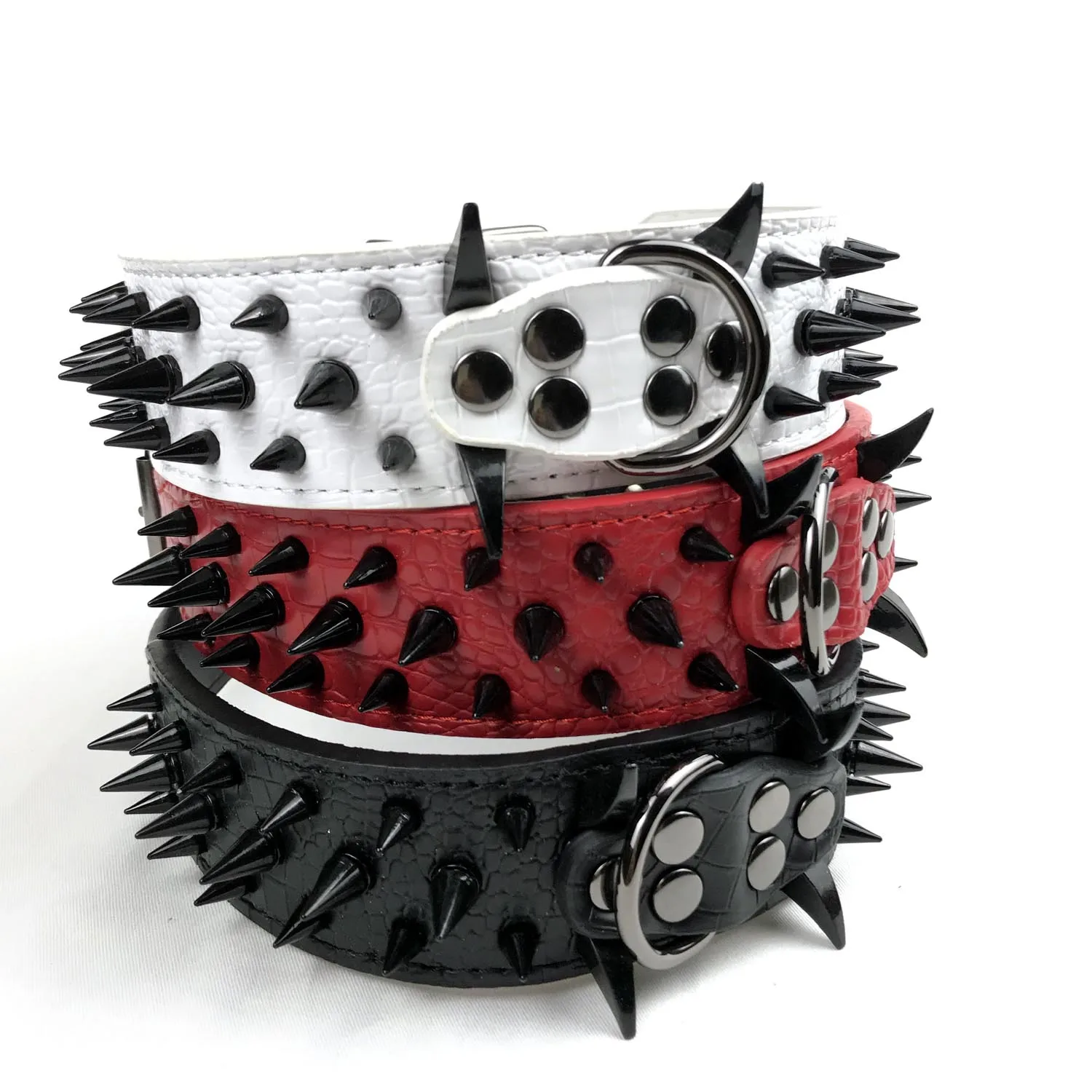 Heavy Duty Sharp Spiked Studded Leather Pet Dog Collars Stylish Faux 2 Inch in Width Fit Medium & Large Dogs wholesale, White, black, red
Heavy Duty Sharp Spiked Studded Leather Pet Dog Collars Stylish Faux 2 Inch in Width Fit Medium & Large Dogs wholesale, White, black, red