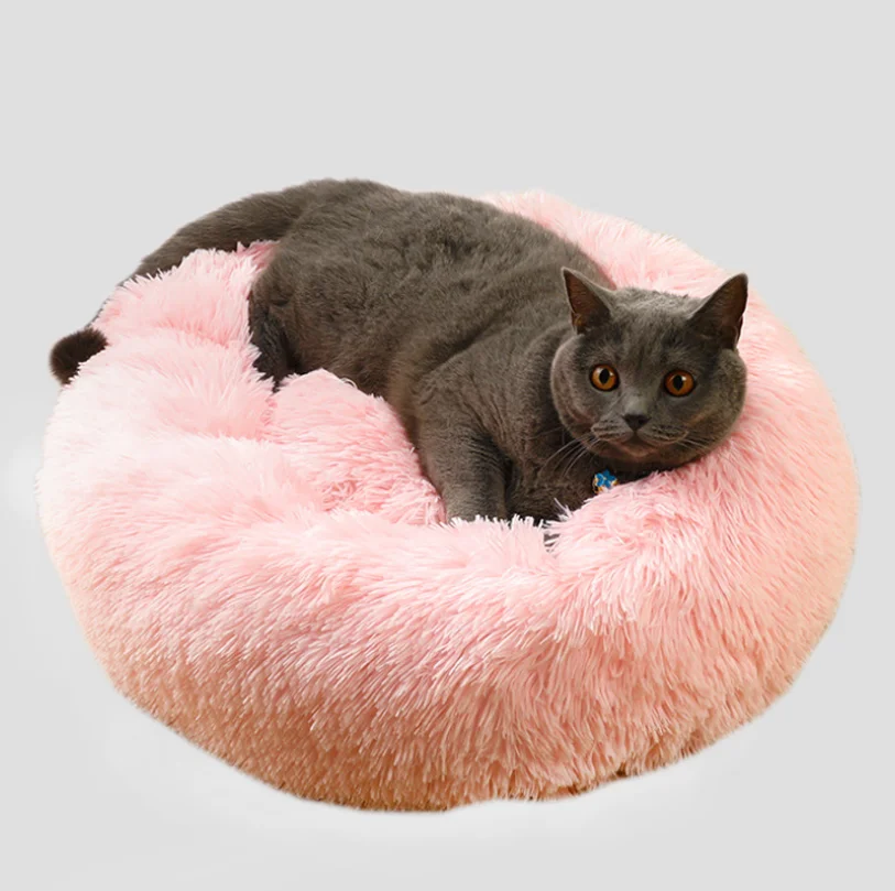 

GMTPET wholesale hot large medium and small dogs thick plush round pet nest dog mat bed litter kennel, Picture