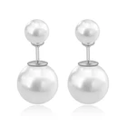 Wholesale new gold freshwater pearl earrings high-grade stud earrings Double Sided bijou jewelry for women factory direct sales