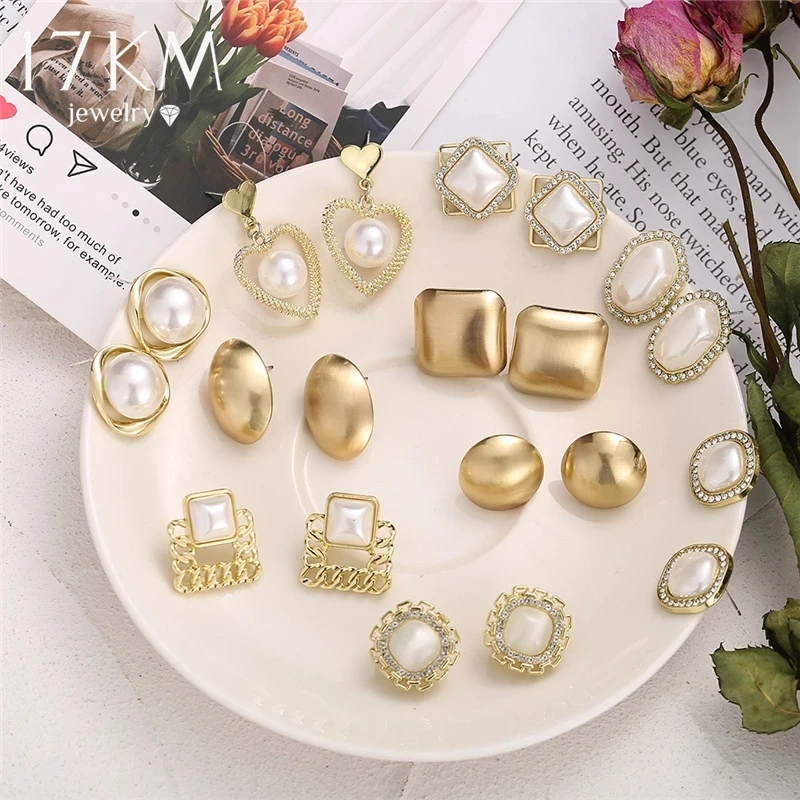 Vintage Gold Geometric Pearls Stud Earrings Korean Temperament Heart Crystal Irregular Pearl Earring Gift Jewelry For Women
Vintage Gold Geometric Pearls Stud Earrings Korean Temperament Heart Crystal Irregular Pearl Earring Gift Jewelry For Women