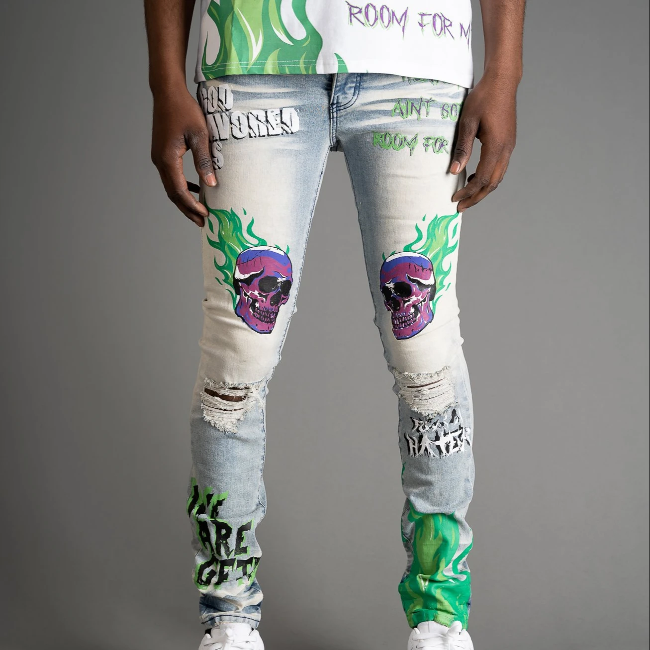 New 2021 Light Blue Trousers Paint For Screen Printing Custom Skinny Stretch Jeans Men
New 2021 Light Blue Trousers Paint For Screen Printing Custom Skinny Stretch Jeans Men