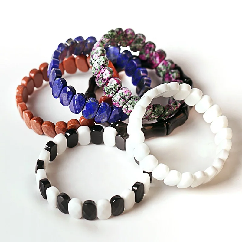 14x9mm High Quality Faceted Oval Gemstone Beaded Elastic Adjustable Bracelet For Decorations, Customized color
14x9mm High Quality Faceted Oval Gemstone Beaded Elastic Adjustable Bracelet For Decorations, Customized color
