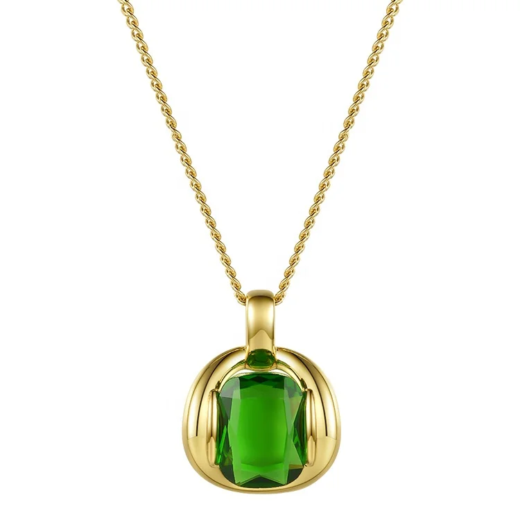 High Quality 18K Gold Plated Stainless Steel Emerald Imitate Green Diamond Pendant Chain Necklace P203115
High Quality 18K Gold Plated Stainless Steel Emerald Imitate Green Diamond Pendant Chain Necklace P203115