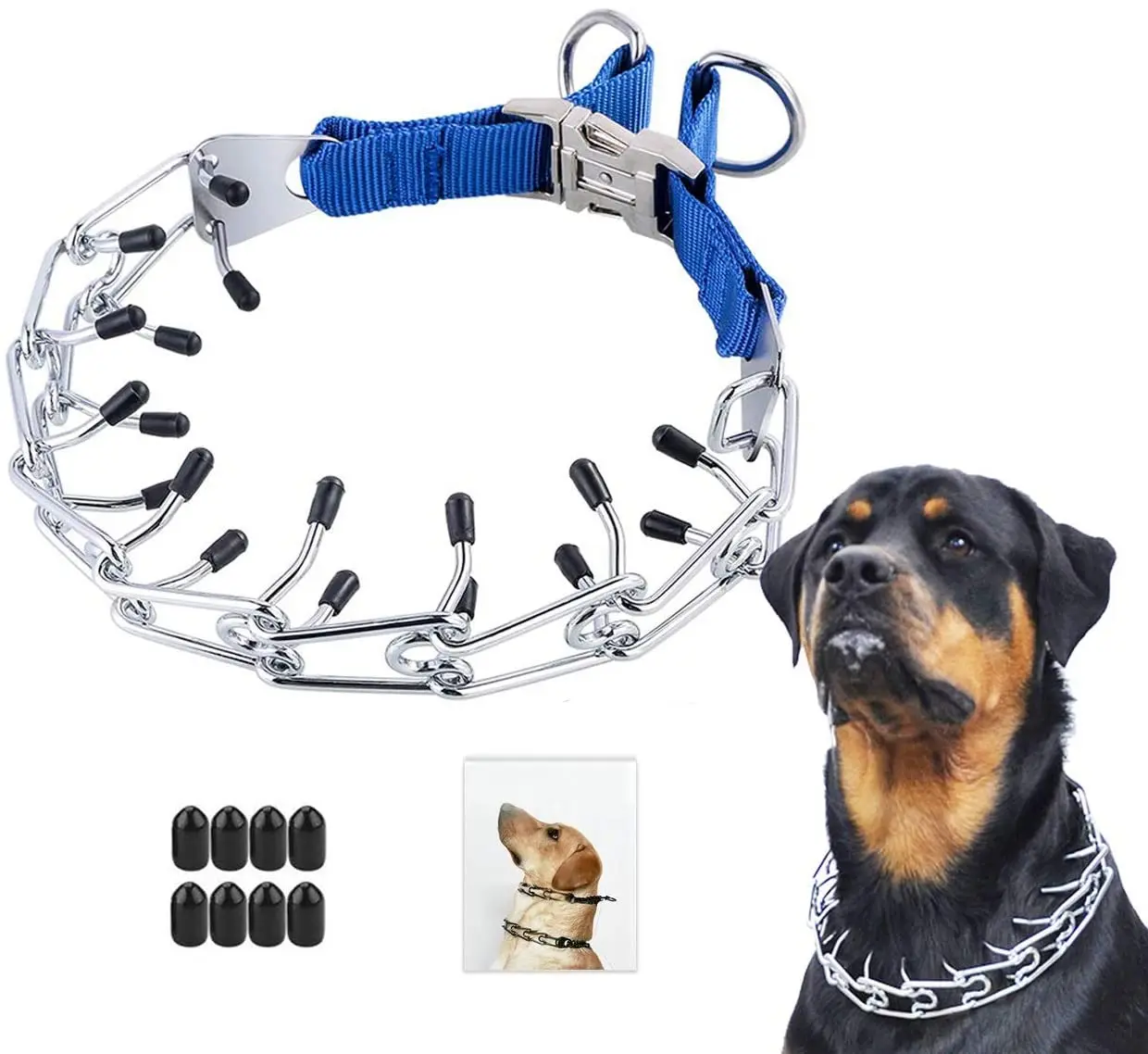 Custom Adjustable Dog Prong Training Stainless Steel Dog Collar with Comfort Tips Collar
Custom Adjustable Dog Prong Training Stainless Steel Dog Collar with Comfort Tips Collar
