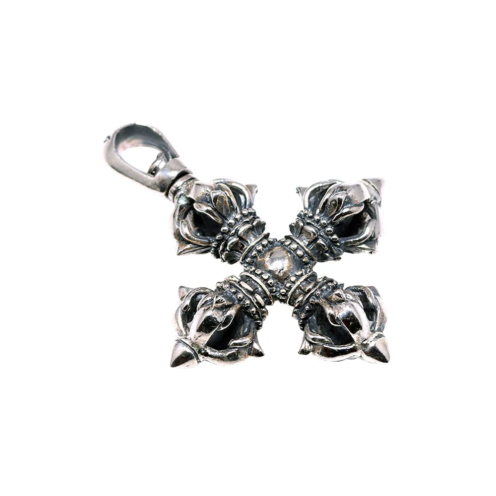 925 Silver Cross Religious Charm Jewelry Vajra Pendant For Mens Vintage Religious Amulet Jewelry
925 Silver Cross Religious Charm Jewelry Vajra Pendant For Mens Vintage Religious Amulet Jewelry