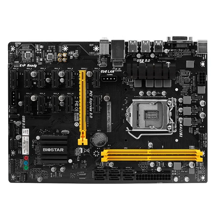 BIOSTAR TB250-BTC PRO Motherboard for Mining Support connect 12 Graphics Card for BTC ETH ZEC Mining Intel B250 Motherboard Used
BIOSTAR TB250-BTC PRO Motherboard for Mining Support connect 12 Graphics Card for BTC ETH ZEC Mining Intel B250 Motherboard Used