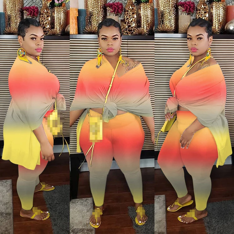 2021 New Arrivals Women Summer Gradient Color Plus Size Oversized Casual Cozy Two Piece Lounge Set for Wome Autumn Pants Sets, Green,orange
2021 New Arrivals Women Summer Gradient Color Plus Size Oversized Casual Cozy Two Piece Lounge Set for Wome Autumn Pants Sets, Green,orange