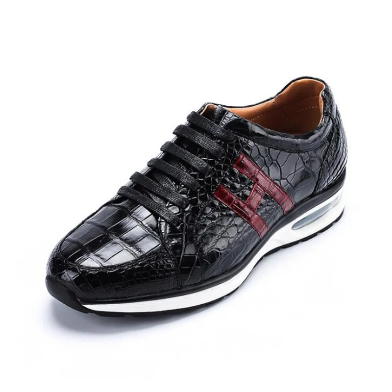 2020 New crocodile skin men's shoes wear-resistant breathable casual men's shoes genuine leather athletic sneakers, Black
2020 New crocodile skin men's shoes wear-resistant breathable casual men's shoes genuine leather athletic sneakers, Black