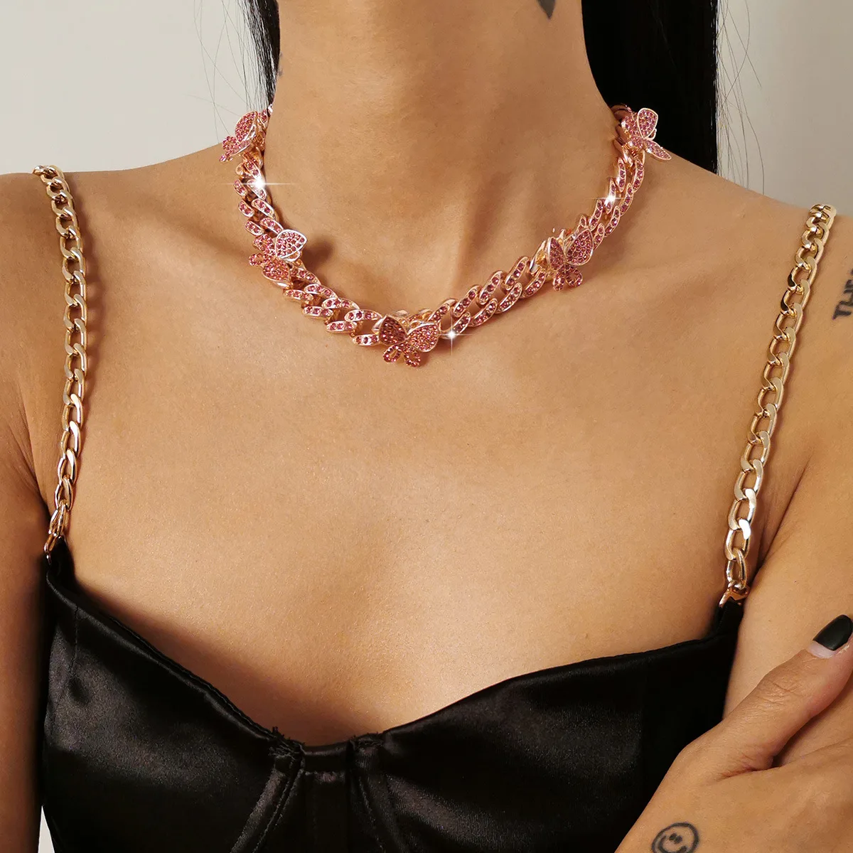 Shiny Crystal Cuban Butterfly Choker Necklace Hip Hop Small Animal Necklace Iced Out Chain Butterfly Choker Jewelry
Shiny Crystal Cuban Butterfly Choker Necklace Hip Hop Small Animal Necklace Iced Out Chain Butterfly Choker Jewelry