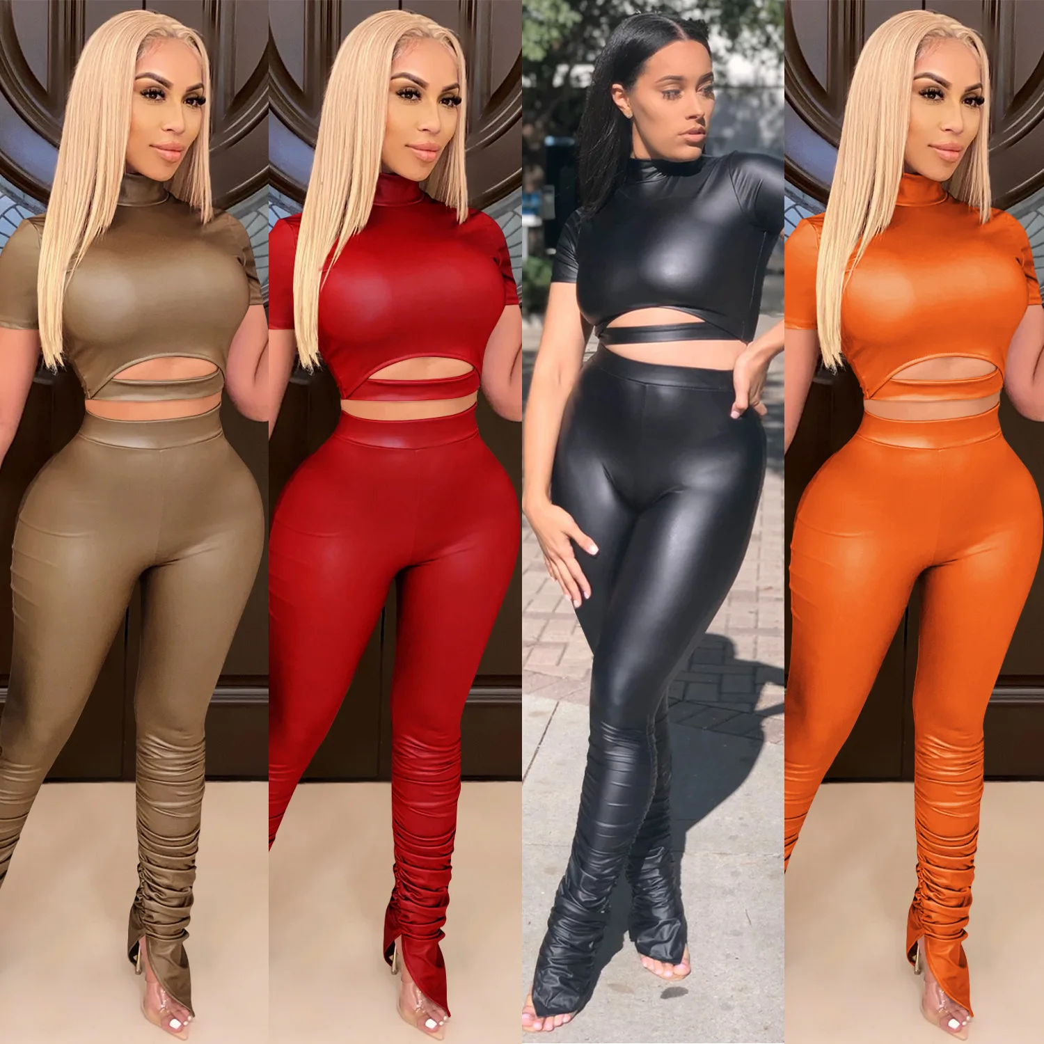 X3763 spring 2021 women clothes Fashion sexy leather Hollow Out Patchwork women sets two piece
X3763 spring 2021 women clothes Fashion sexy leather Hollow Out Patchwork women sets two piece