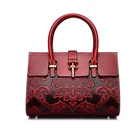 Panelled Embossed Flower Ladies Shoulder Bags Women Tote Bag Cowhide Genuine Leather Purses Handbags