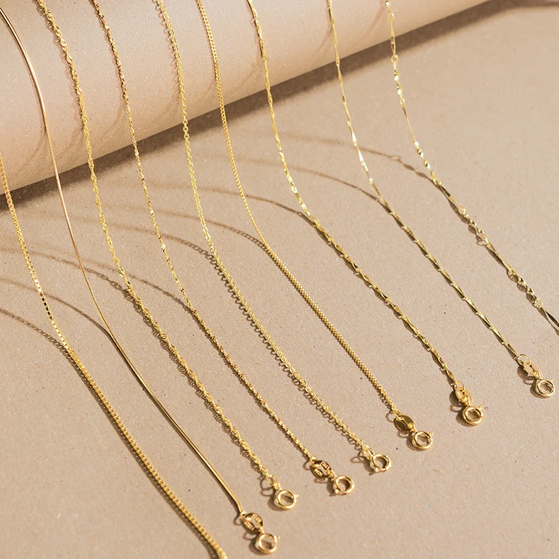 Custom logo Jewelry manufacturer Simple Chain Jewelry Gold Plated 925 Sterling Silver Necklace for Pendants, Gold color/rose gold color
Custom logo Jewelry manufacturer Simple Chain Jewelry Gold Plated 925 Sterling Silver Necklace for Pendants, Gold color/rose gold color