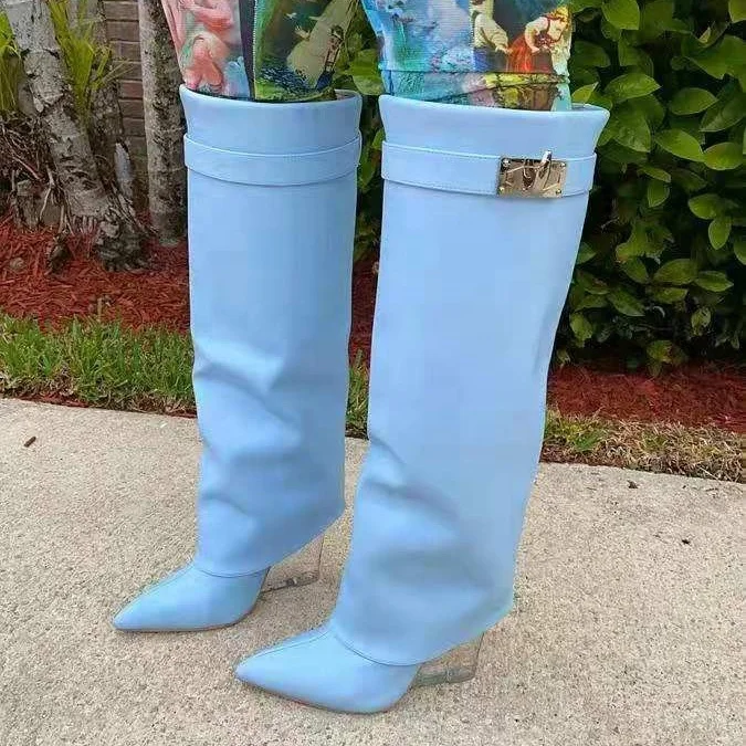 New fashion ladies pvc clear wedge heels pointed toe boots for women girls Party Wear high heels over knee thigh winter boots, White,blue
New fashion ladies pvc clear wedge heels pointed toe boots for women girls Party Wear high heels over knee thigh winter boots, White,blue