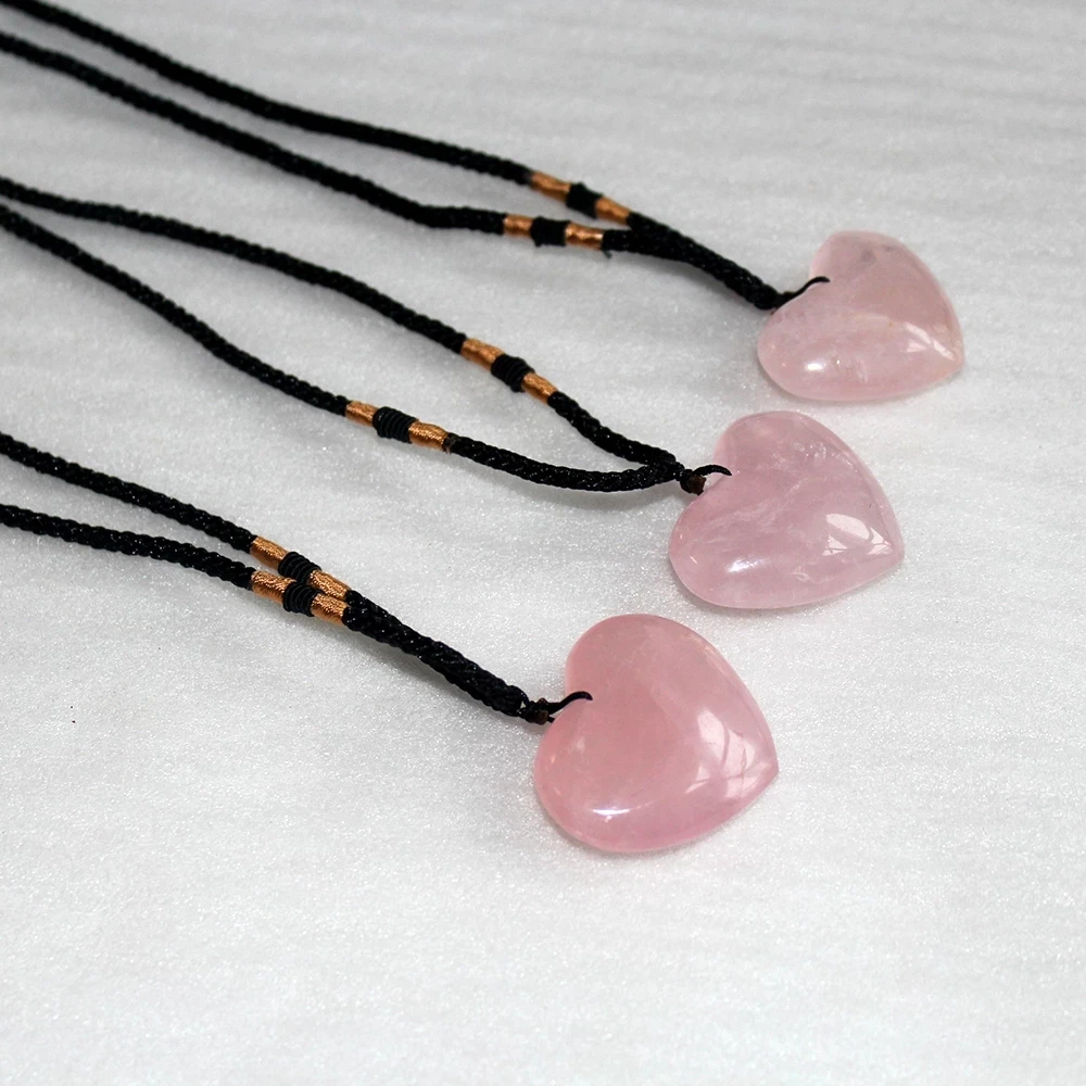Love Heart Shape Natural Healing Stone Rose Quartz Pink Crystal Pendant Powder crystal Necklace jewelry love 35mm Accessori
Love Heart Shape Natural Healing Stone Rose Quartz Pink Crystal Pendant Powder crystal Necklace jewelry love 35mm Accessori