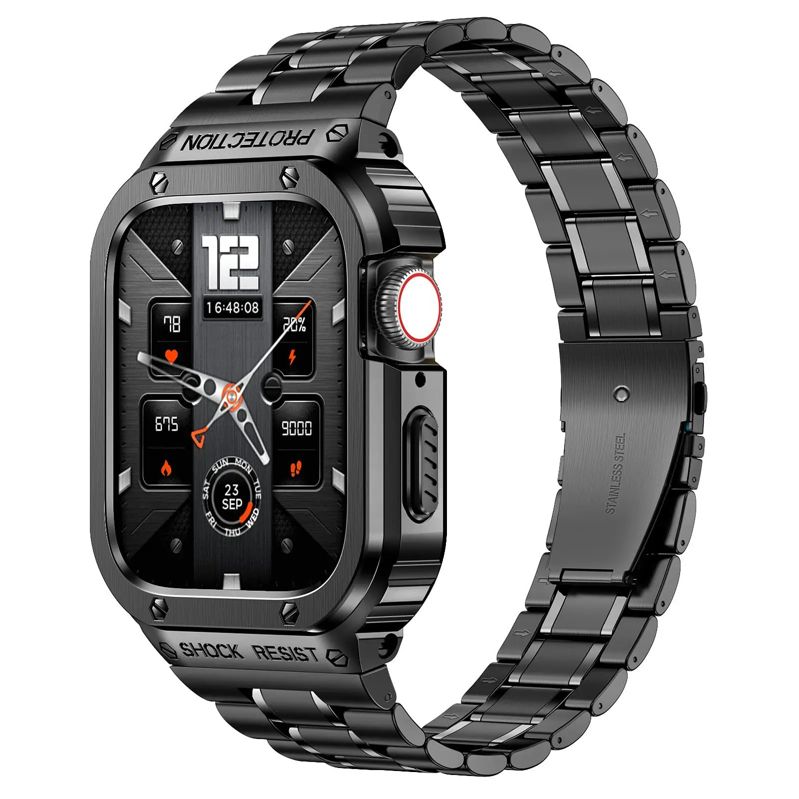 Luxury Metal Rugged Case Bumper Full Protective Cover With Stainless Steel Watch Strap For Apple Ultra Watch 8 41mm 45mm Band 49
Luxury Metal Rugged Case Bumper Full Protective Cover With Stainless Steel Watch Strap For Apple Ultra Watch 8 41mm 45mm Band 49