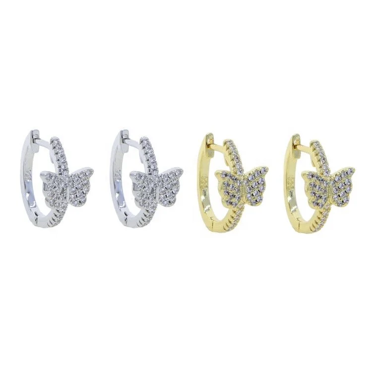 Christmas gift for girlfriend micro pave butterfly charm hoop earrings women girls, Picture
Christmas gift for girlfriend micro pave butterfly charm hoop earrings women girls, Picture