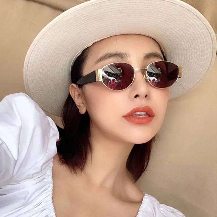 2021 New Arrival Retro Stylish Gold Metal Elliptical UV400 Lenses Eyewear Small Sunglasses lentes de sol
2021 New Arrival Retro Stylish Gold Metal Elliptical UV400 Lenses Eyewear Small Sunglasses lentes de sol